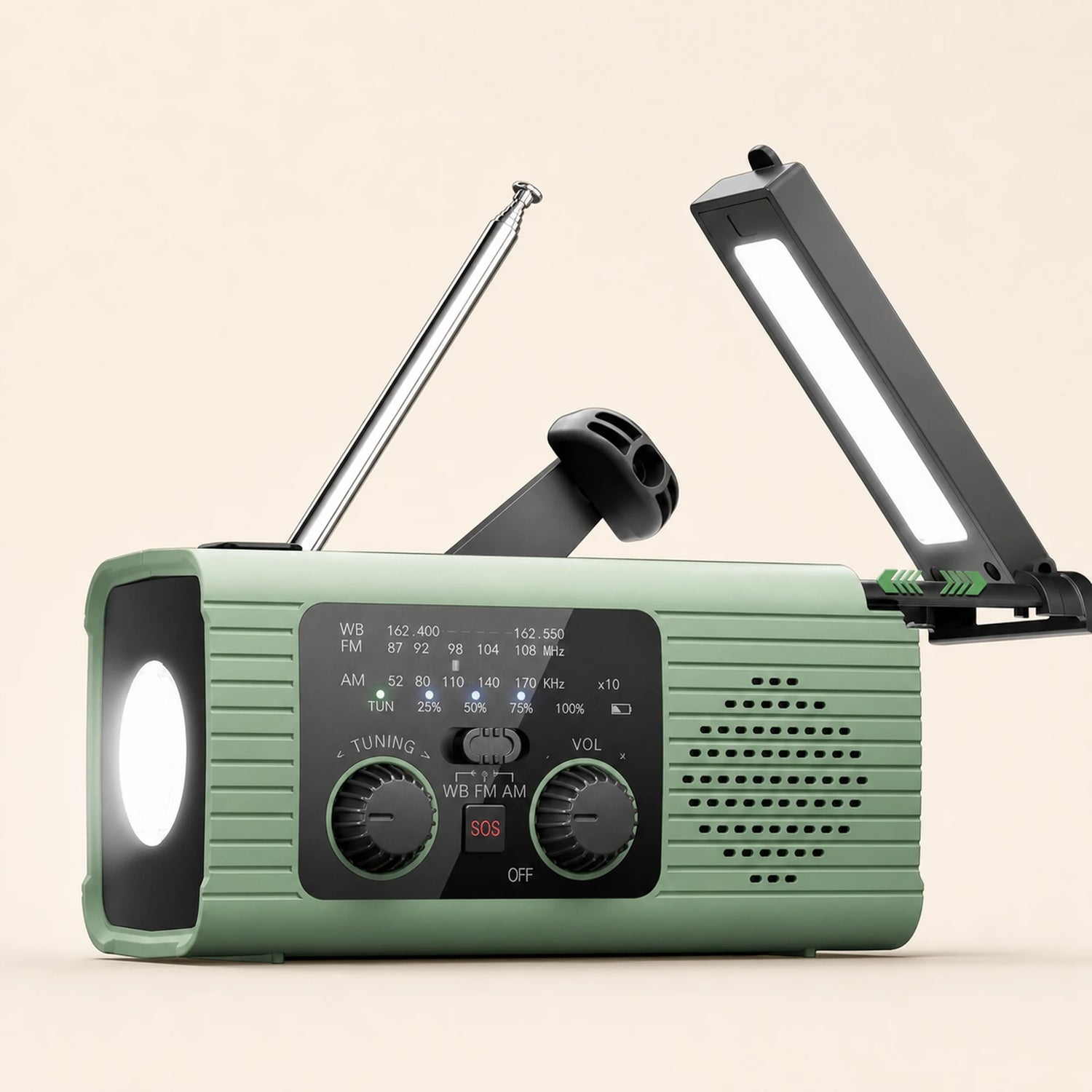 Solar Hand-Crank Emergency Radio