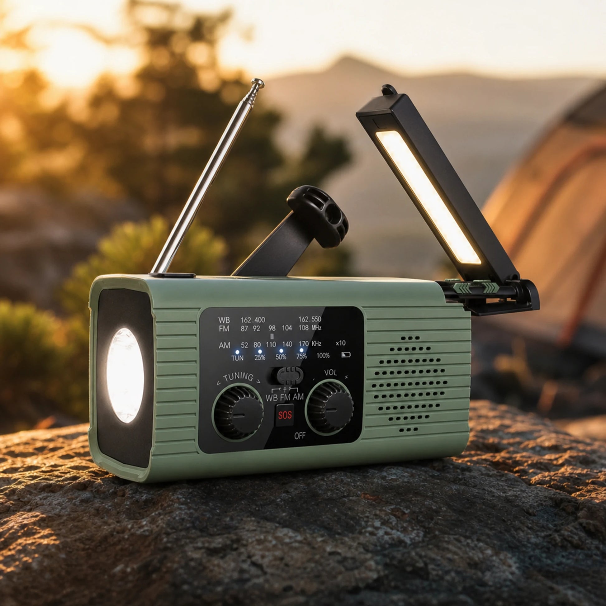 Solar Hand-Crank Emergency Radio