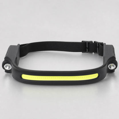 Rechargeable COB headlamp with wraparound LED light bar