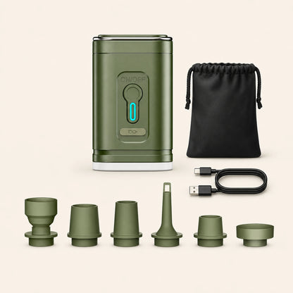 Mini Electric Air Pump — Green with Light