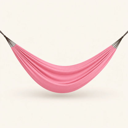 Pink Trailside Double Camping Hammock, gathered-end nylon fabric