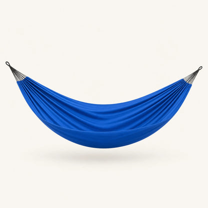 Royal Blue Trailside Double Camping Hammock, gathered-end nylon fabric