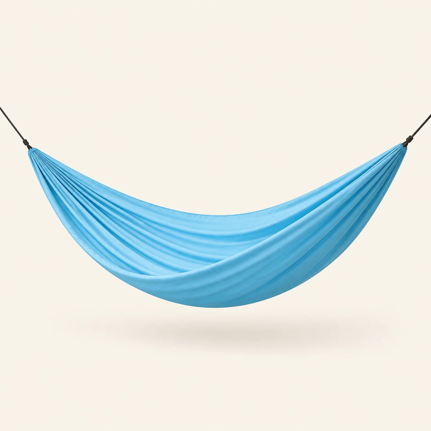 Sky Blue Trailside Double Camping Hammock, gathered-end nylon fabric