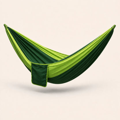 Trailside Double Hammock — Forest Green and Lime Green, product only