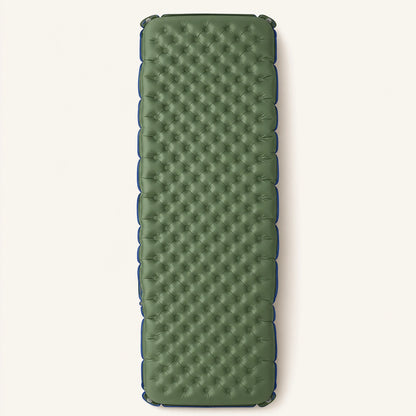 Insulated Inflatable Camping Mattress — Green/BlueRectangular;198*63*10cm