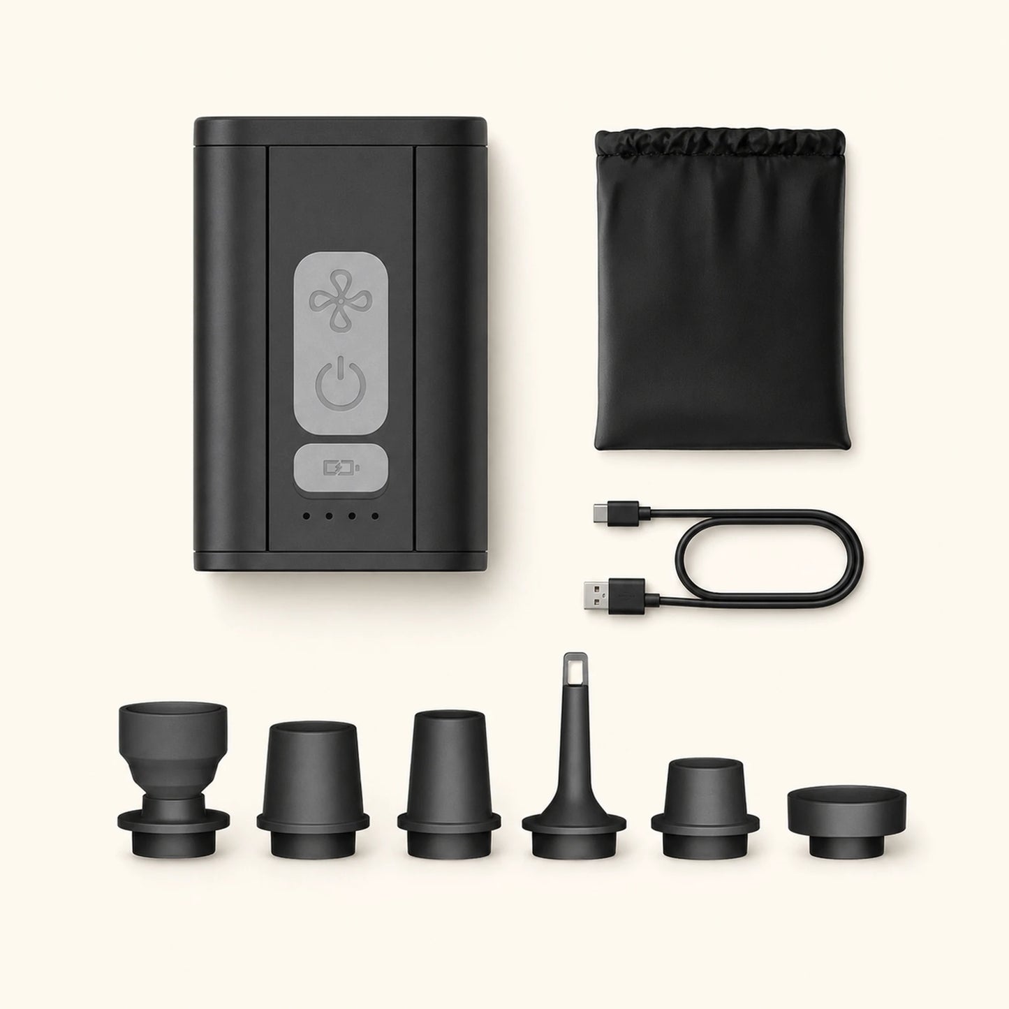 Mini Electric Air Pump — BlackInternational Model;2400mAh 35w